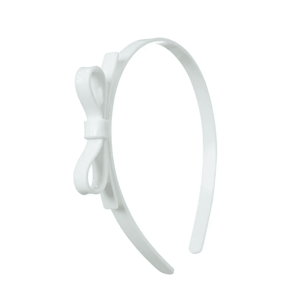 Thin Bow Headband - White - Shop Sweet Lulu