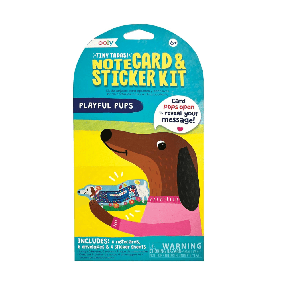 Tiny Tadas! Note Cards and Sticker Set - Playful Pups, Shop Sweet Lulu