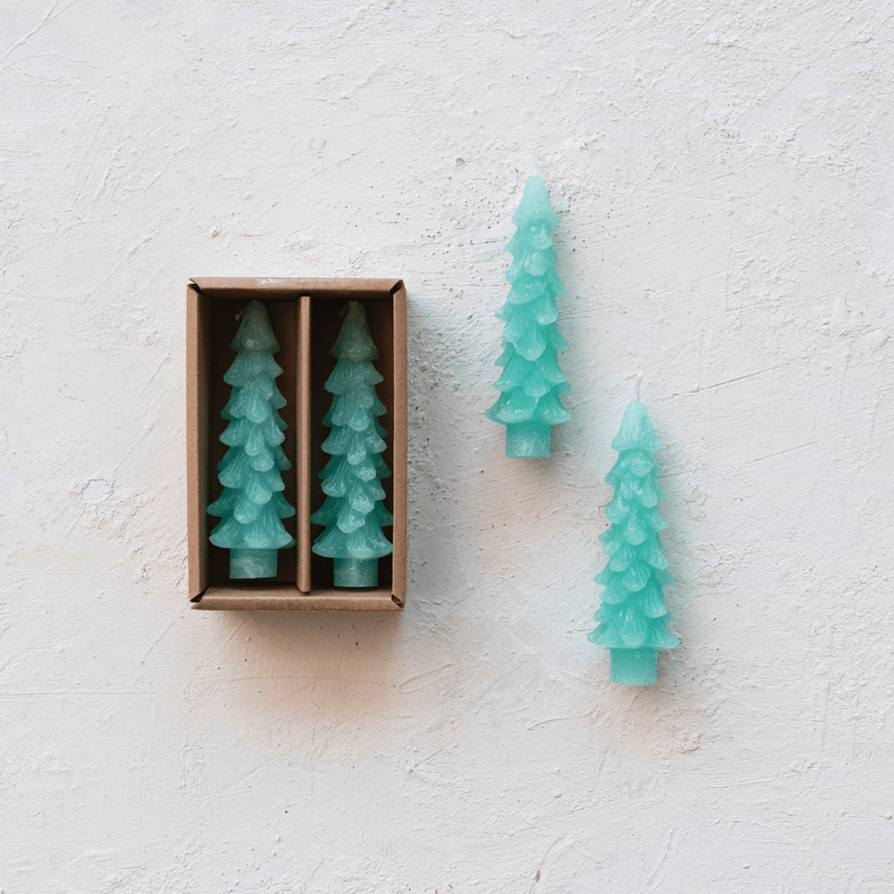 Tree Shaped Taper Candles - Aqua, Shop Sweet Lulu