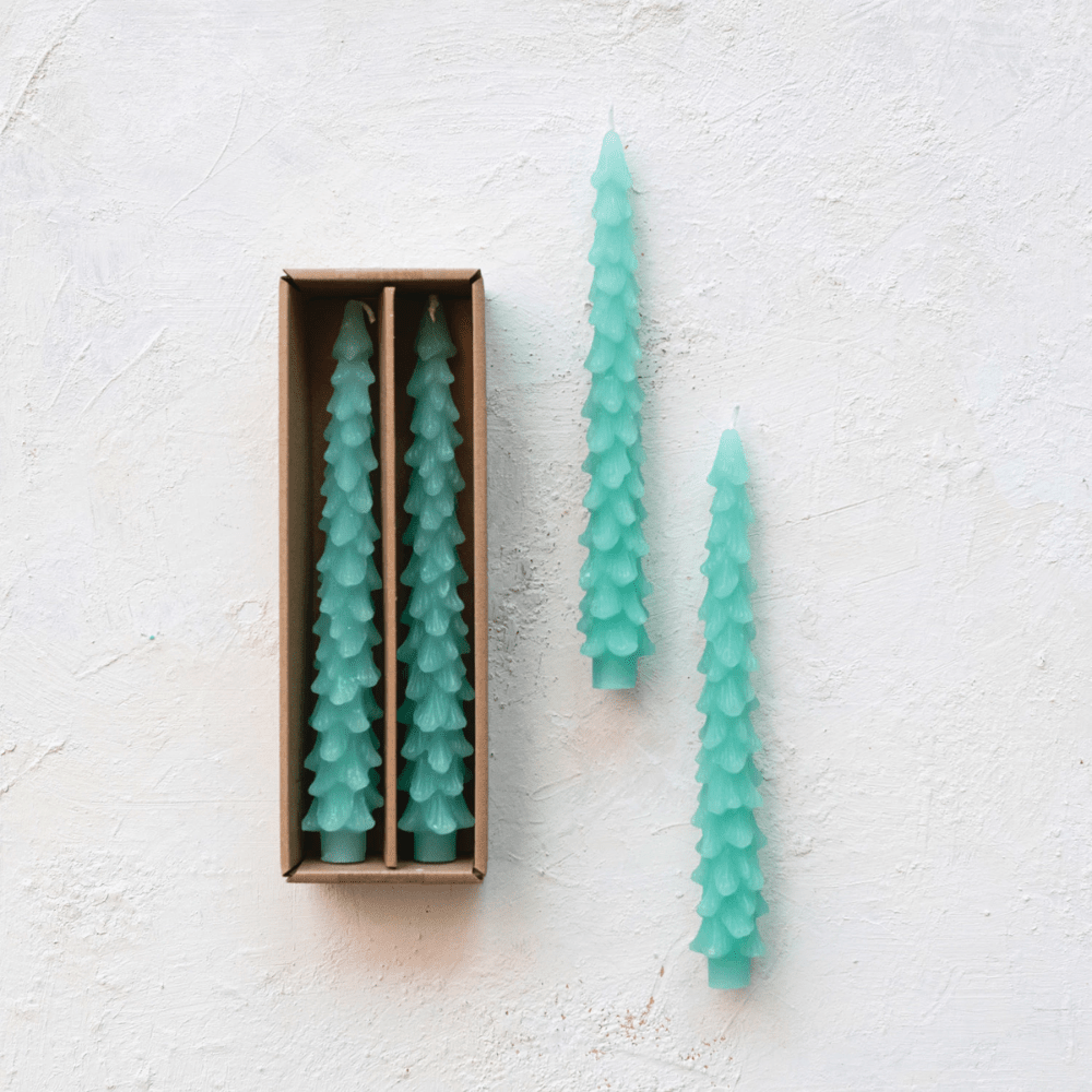 Tree Shaped Taper Candles - Aqua, Shop Sweet Lulu