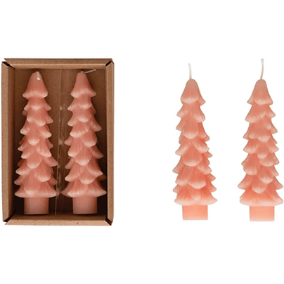Tree Shaped Taper Candles - Pink