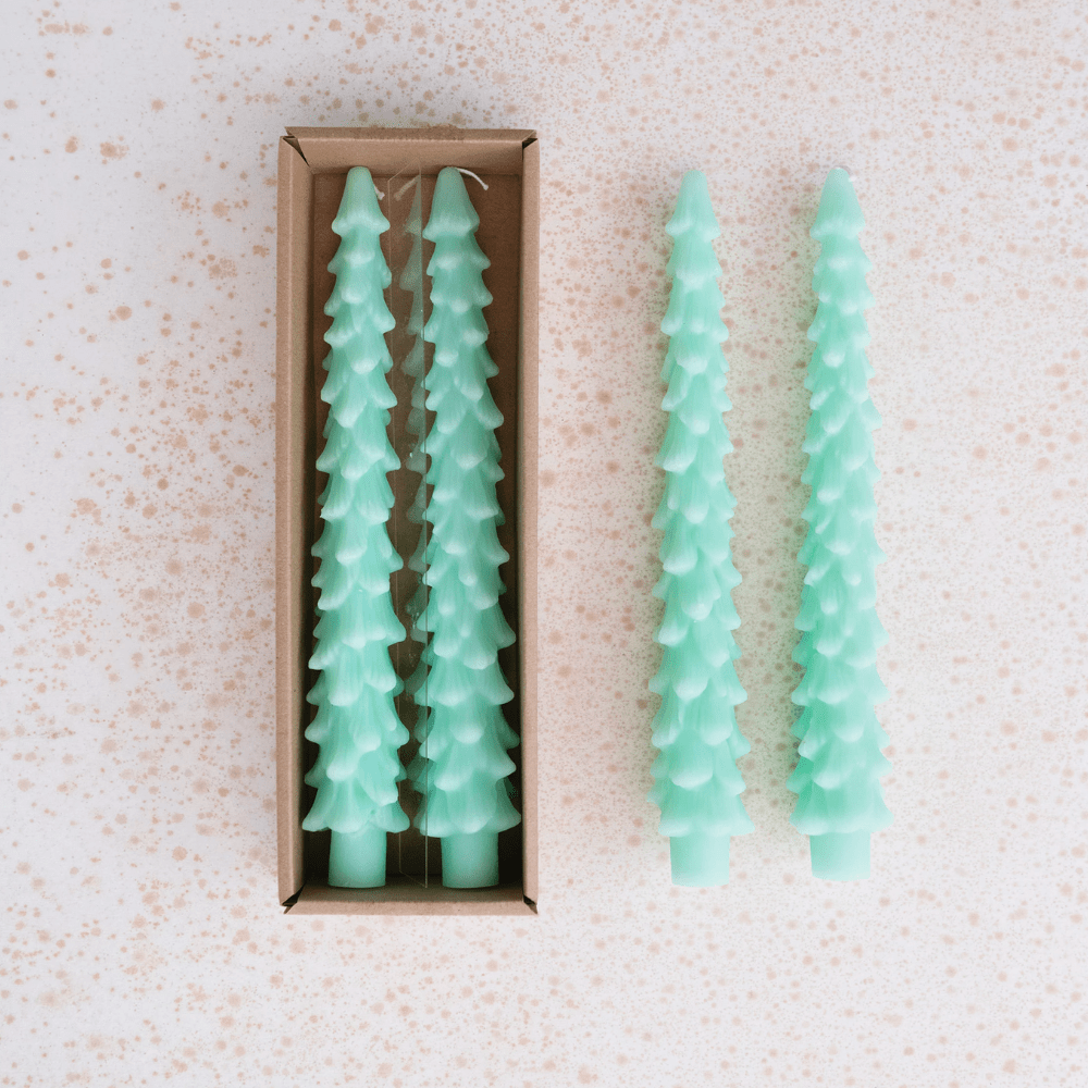 Tree Shaped Tapered Candles, Mint - Shop Sweet Lulu