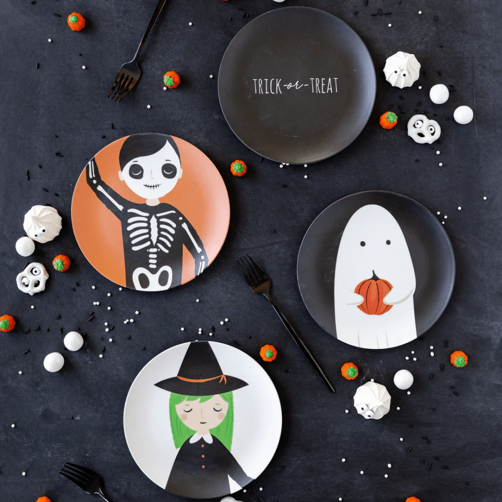 Trick or Treaters Bamboo Plates, Set of 4, Shop Sweet Lulu