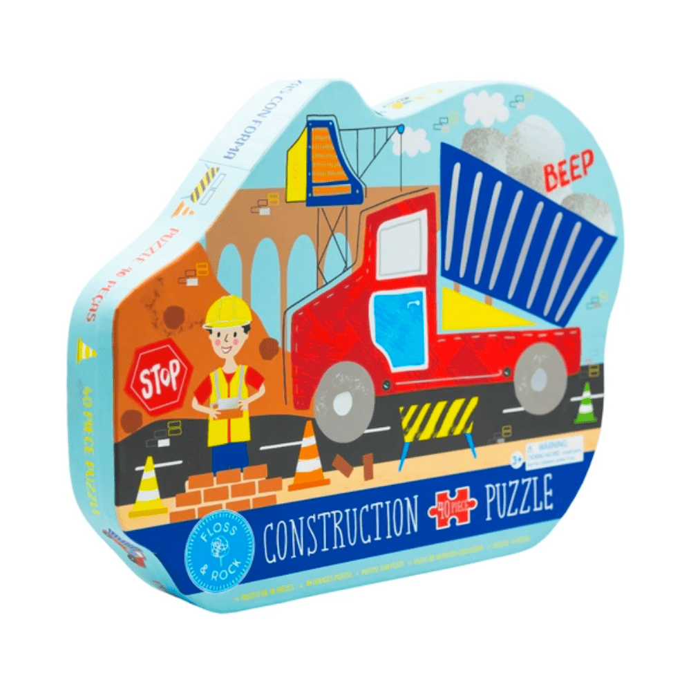 40pc Construction Truck Shaped Jigsaw Puzzle with Shaped Box - Shop Sweet Lulu