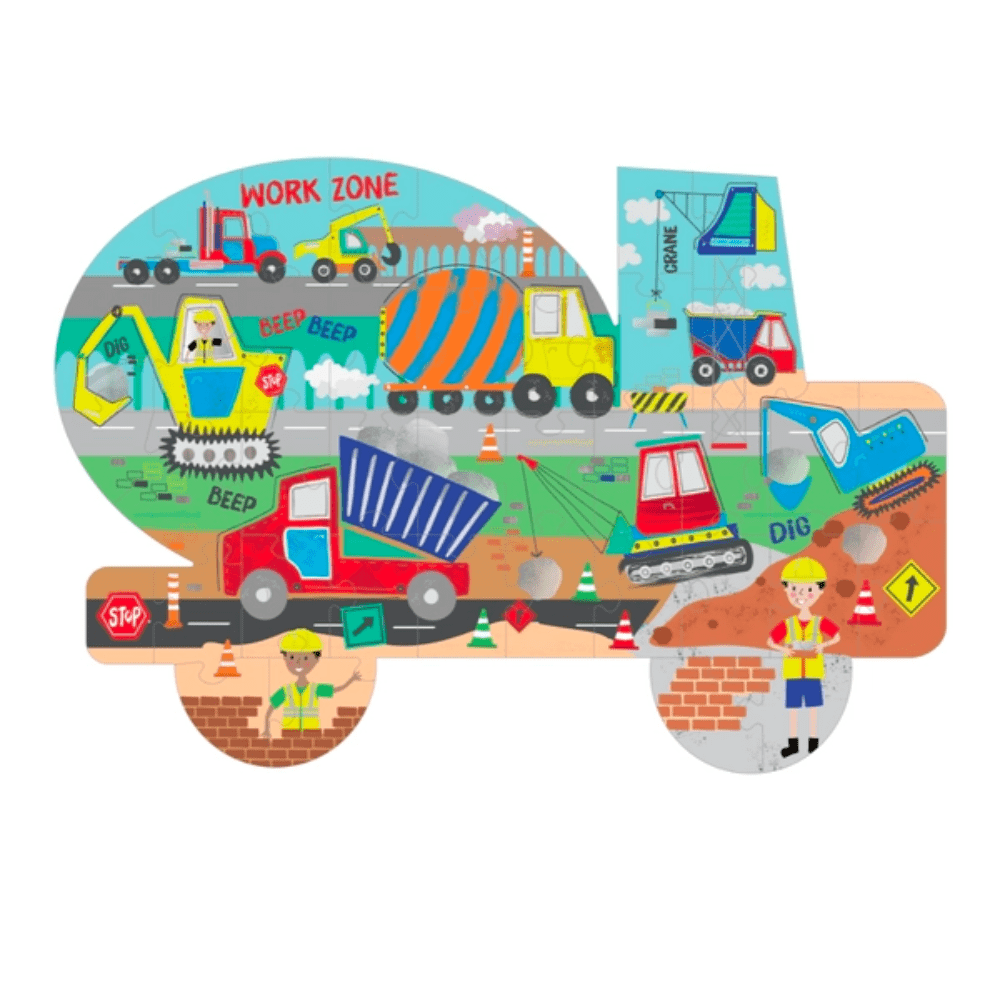 40pc Construction Truck Shaped Jigsaw Puzzle with Shaped Box - Shop Sweet Lulu