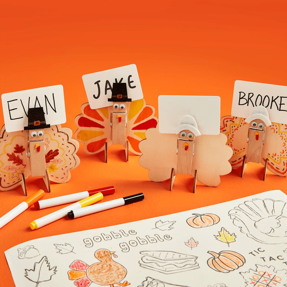 Turkey Color-Me Place Card Set, Shop Sweet Lulu