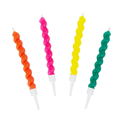 Twisted Rainbow Birthday Candles, 8pk