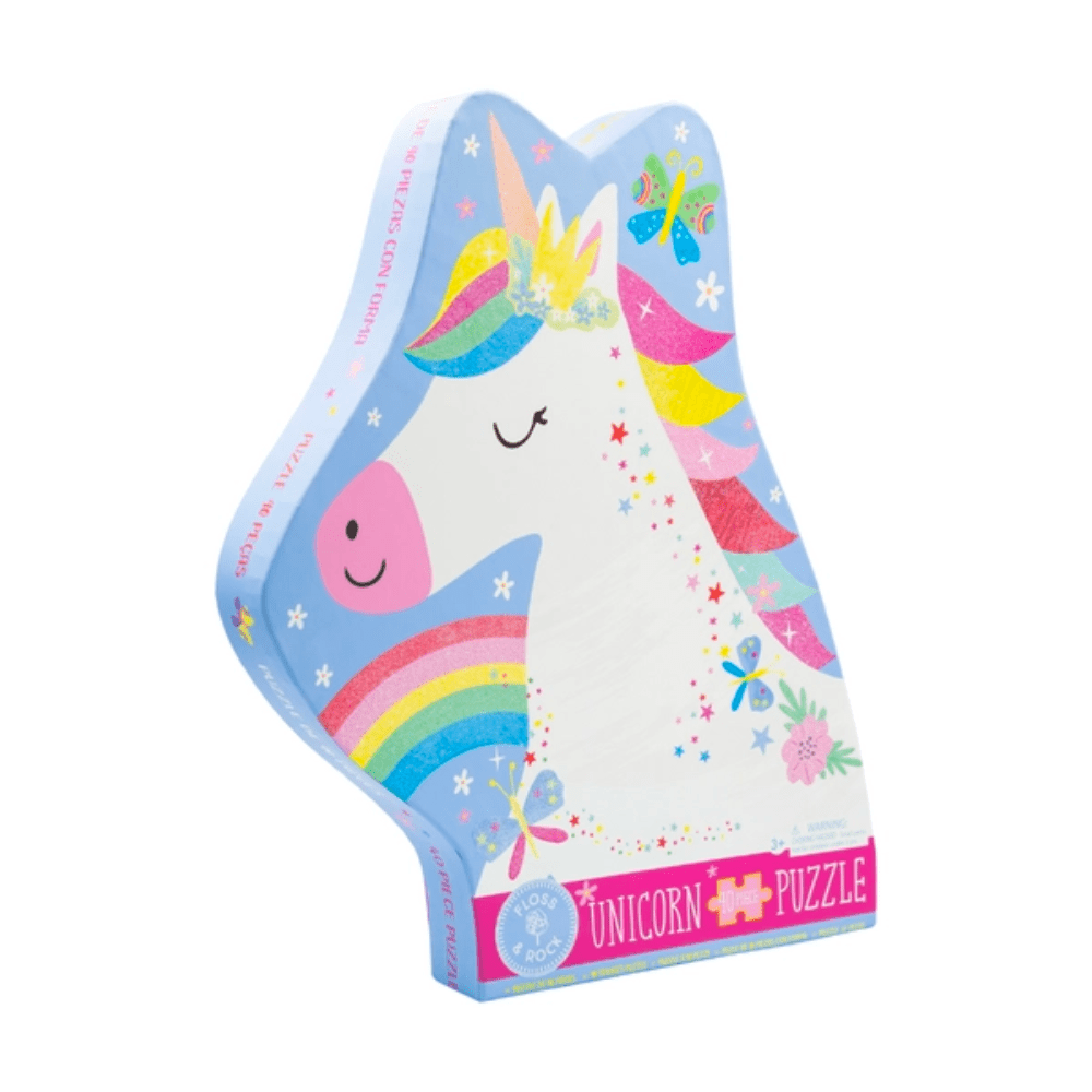 40pc Rainbow Unicorn Shaped Jigsaw Puzzle with Shaped Box - Shop Sweet Lulu