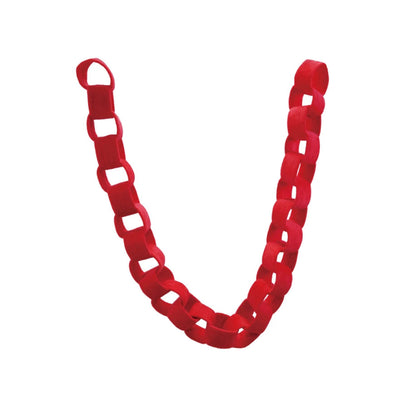 Velvet Chain Link Garland - Red