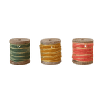 10 Yard Velvet Ribbon w/ Metallic Edges on Wood Spool, 3 Colors, Shop Sweet Lulu