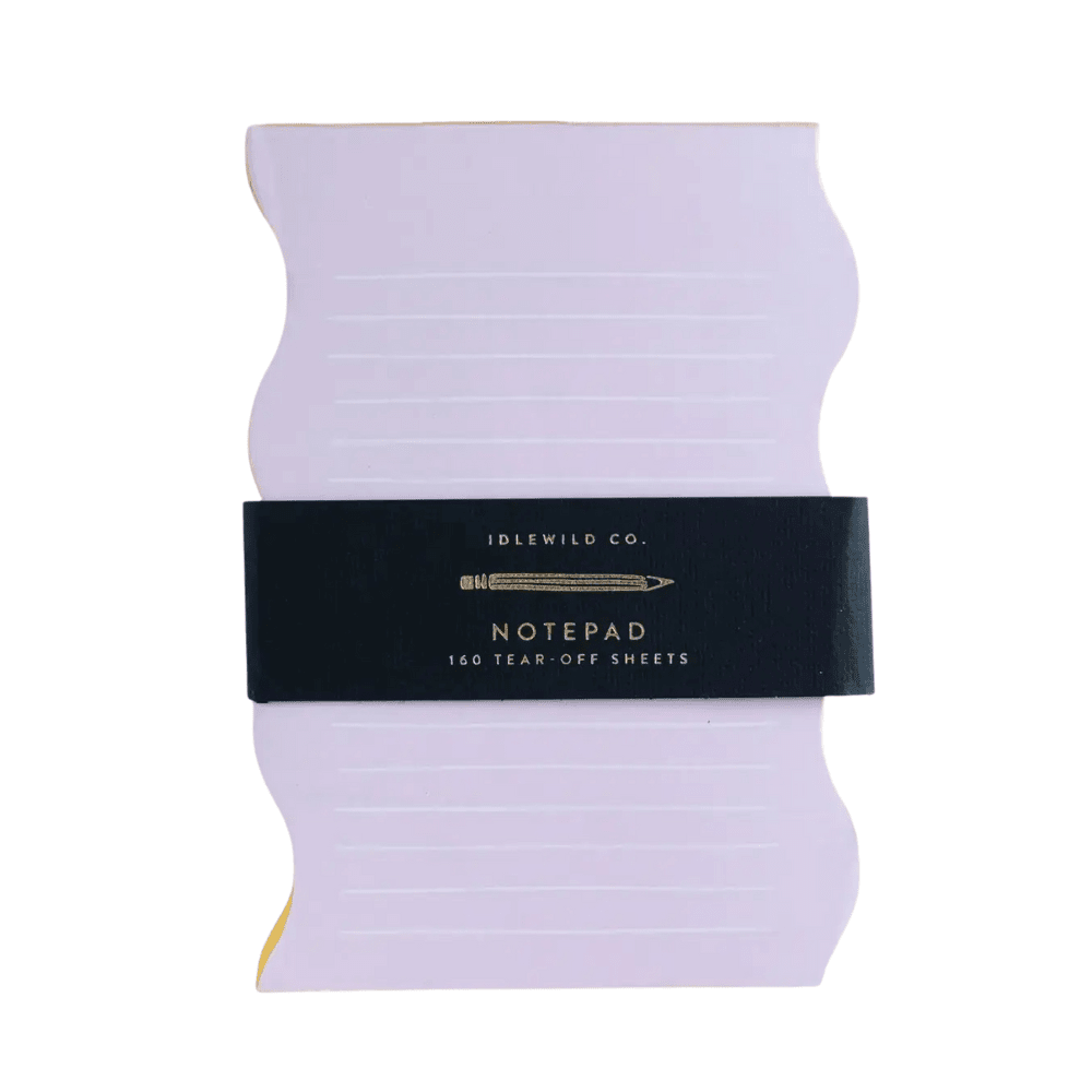 Wavy Shaped Notepad - Lilac + Tangerine Edge, Shop Sweet Lulu