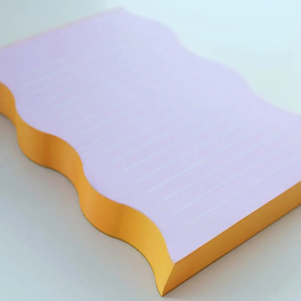 Wavy Shaped Notepad - Lilac + Tangerine Edge, Shop Sweet Lulu