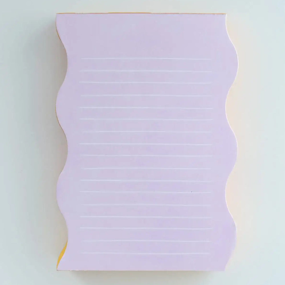 Wavy Shaped Notepad - Lilac + Tangerine Edge, Shop Sweet Lulu