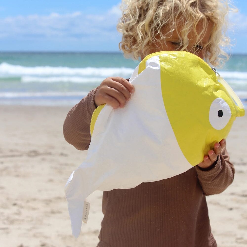Kids Wet Bag - Finn the Fish Neon Yellow, Shop Sweet Lulu
