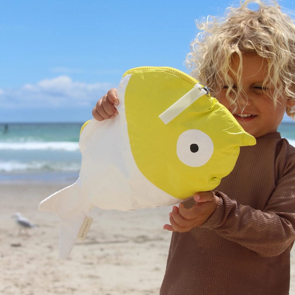 Kids Wet Bag - Finn the Fish Neon Yellow, Shop Sweet Lulu