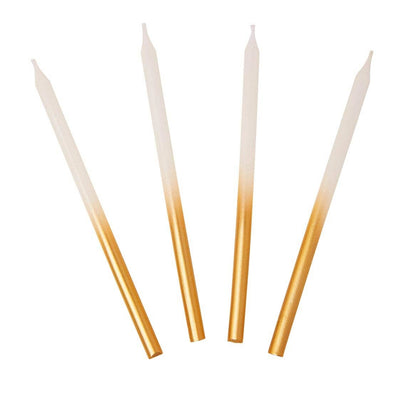 White & Gold Ombré Birthday Candles, 16pk