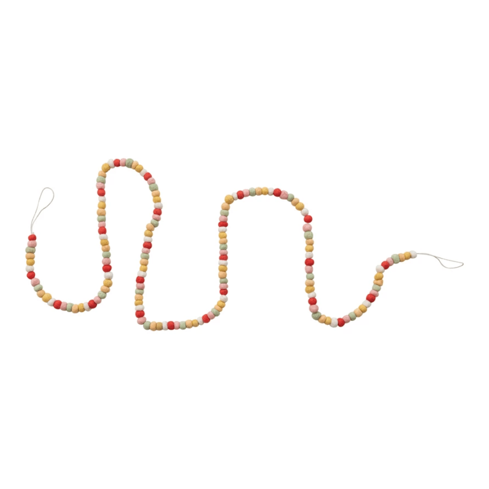 Handmade Wool Felt Ball Garland, Multi Color - 2 Size Options, Shop Sweet Lulu