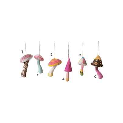 Wool Felt Mushroom Ornament - 6 Style Options, Shop Sweet Lulu