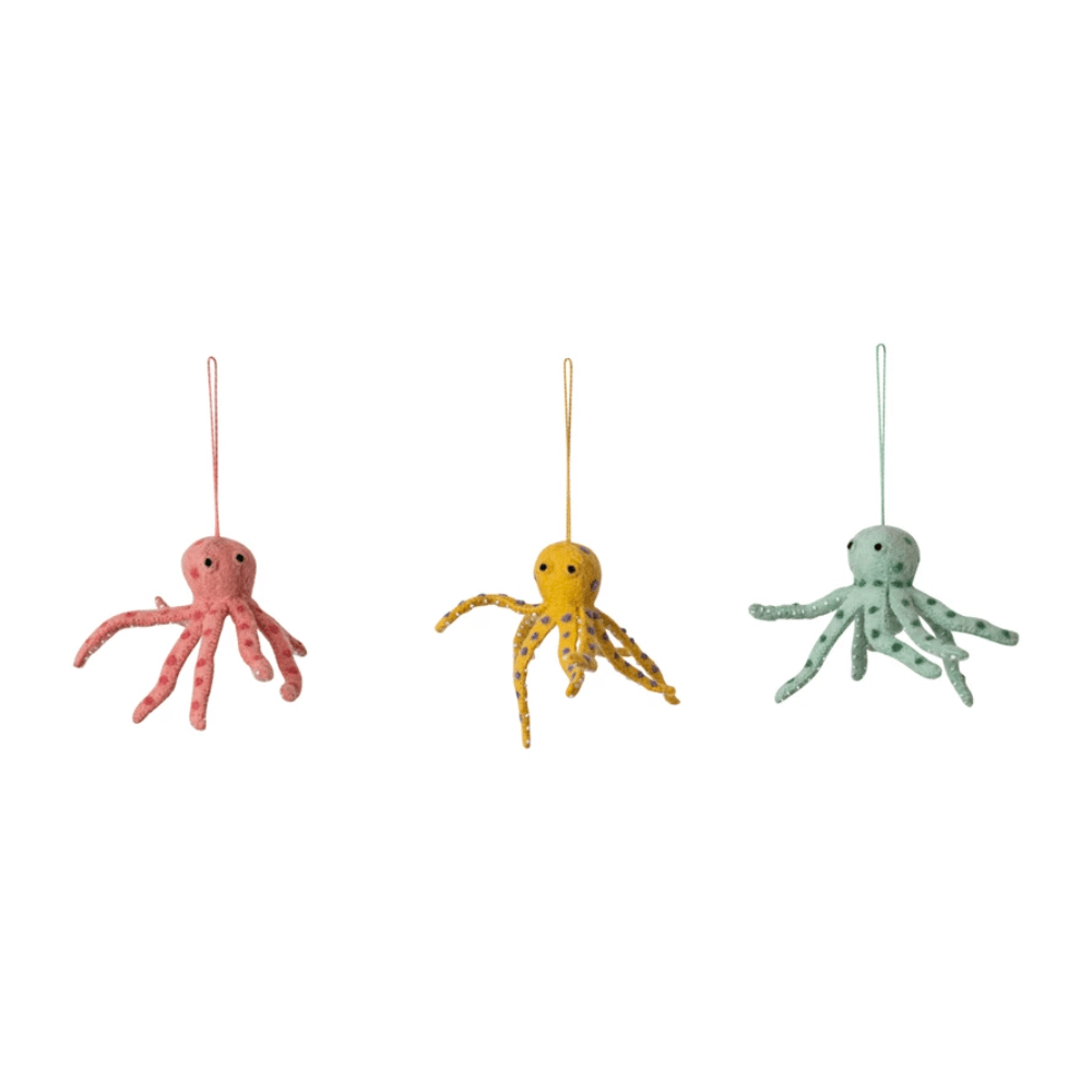 Wool Felt Octopus Ornament - 3 Color Options, Shop Sweet Lulu