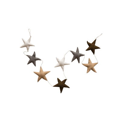 Wool Felt Star Garland - Natural Multi, Shop Sweet Lulu