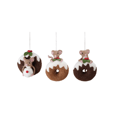 Wool Felt Mouse on Doughnut Ornament - 3 Style Options, Shop Sweet Lulu