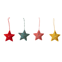 Handmade Wool Felt Star Ornament w/ Stitching & Sequins, 4 Color Options - Shop Sweet Lulu
