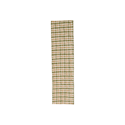 Woven Cotton Table Runner - Cream, Green & Yellow Plaid, Shop Sweet Lulu