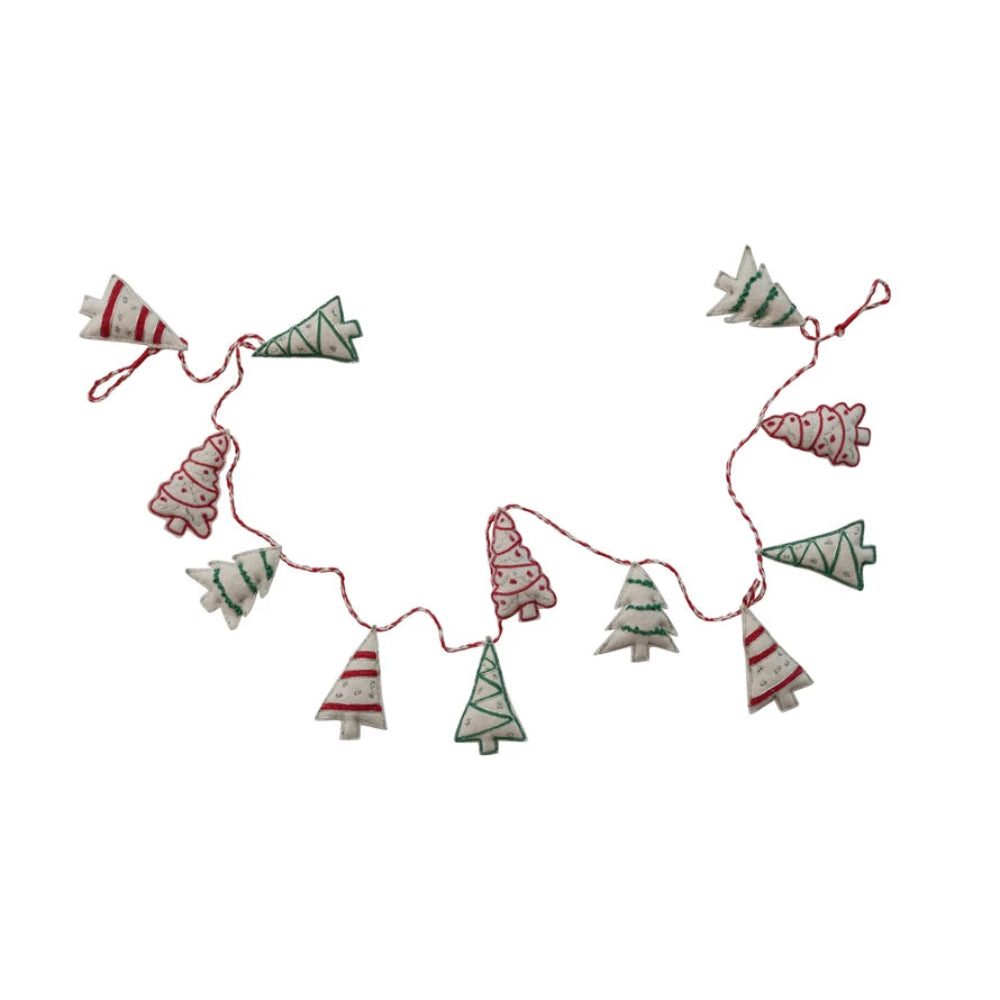 Woven Wool & Embroidered Tree Garland, Shop Sweet Lulu