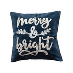 "Merry & Bright" Velvet Pillow, Shop Sweet Lulu