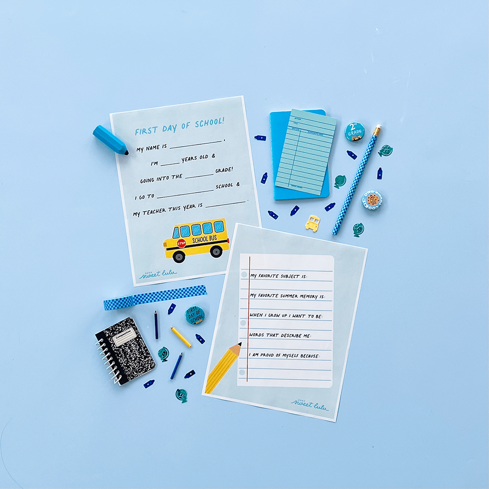 First & Last Day of School, Sweet Little Things About Me Printables, Shop Sweet Lulu