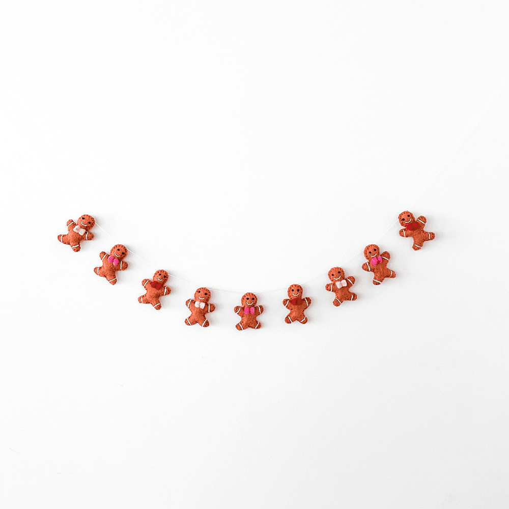 Jolly Gingerbread Wool Felt Garland, Shop Sweet Lulu