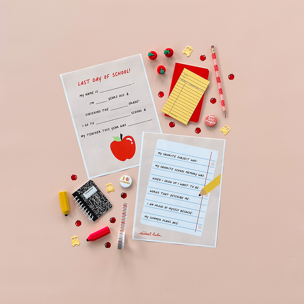 First & Last Day of School, Sweet Little Things About Me Printables, Shop Sweet Lulu