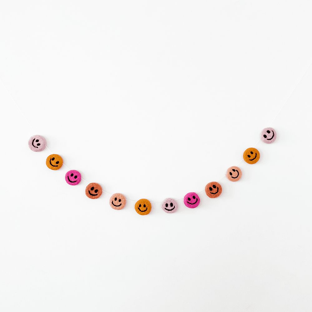 Smiley Wool Felt Wool Felt Garland, Shop Sweet Lulu