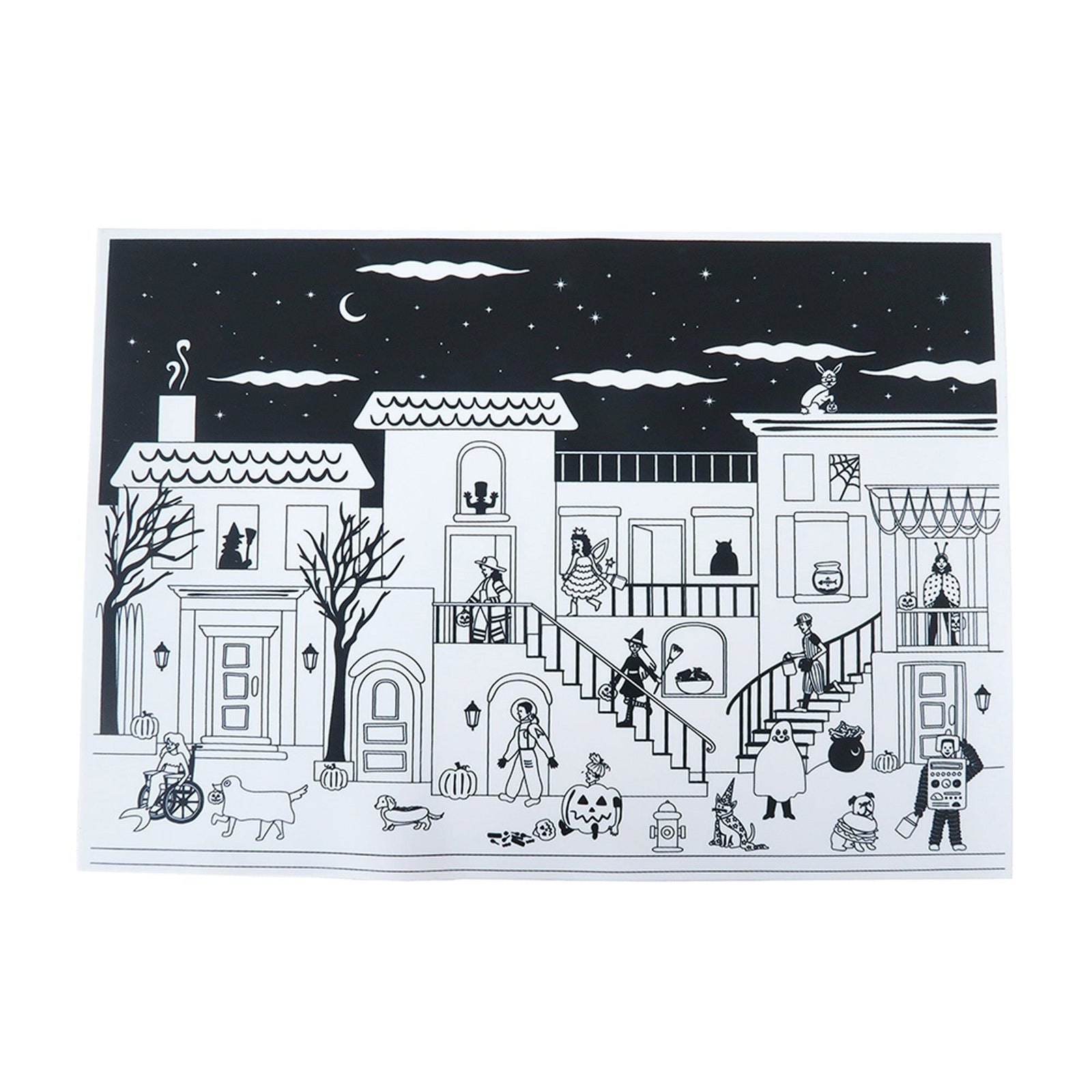 Trick or Treat Street Street Scene Reusable Silicone Coloring Mat, Daydream Society