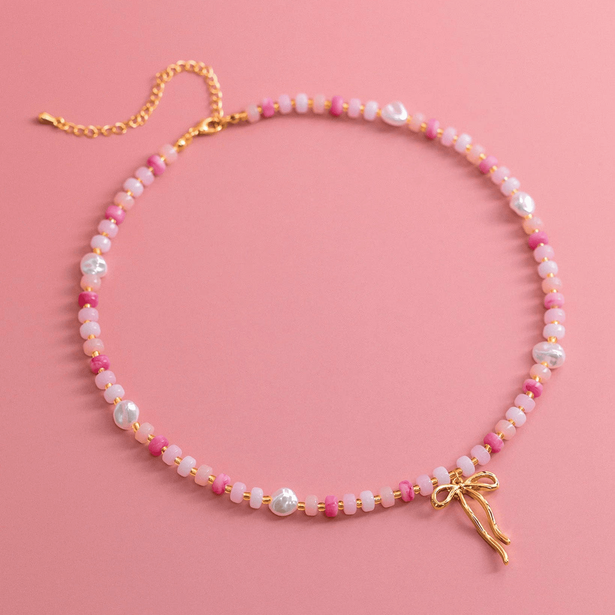 Coquette Bead Pearl Necklace - 2 Color Options