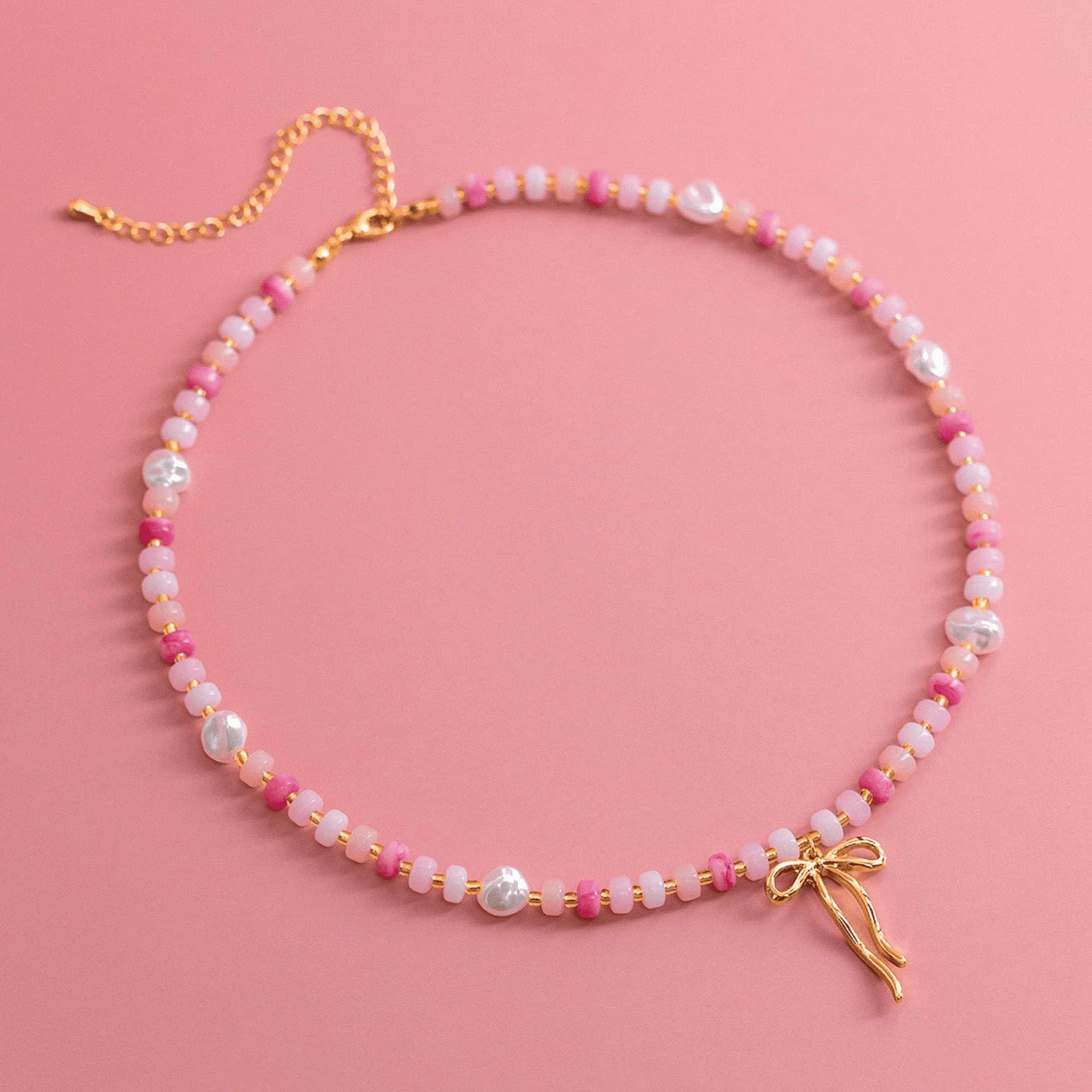 Coquette Bead Pearl Necklace - 2 Color Options