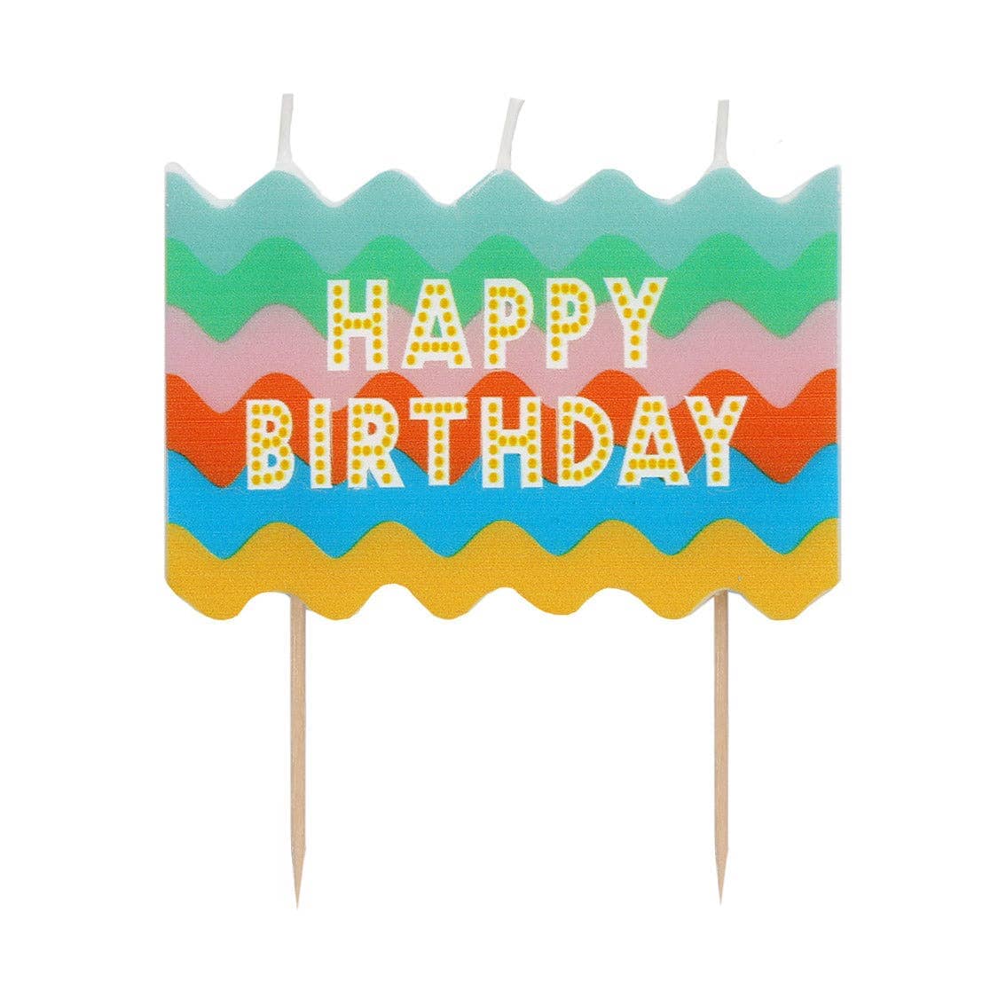 Happy Birthday Colorful Wavy Candle