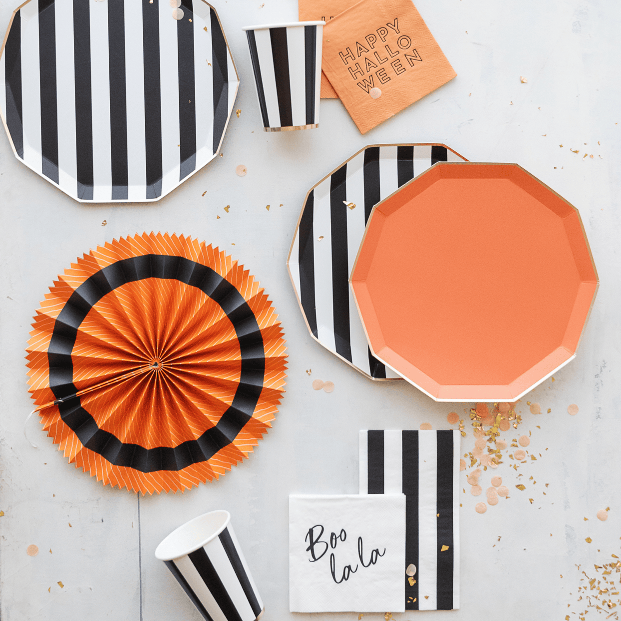 Black Striped Party Cups