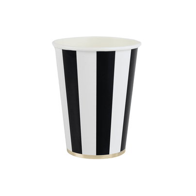 Black Striped Party Cups