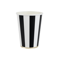 Black Striped Party Cups
