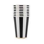 Black Striped Party Cups