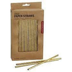 Gold To Go Paper Straws - 144 Pack