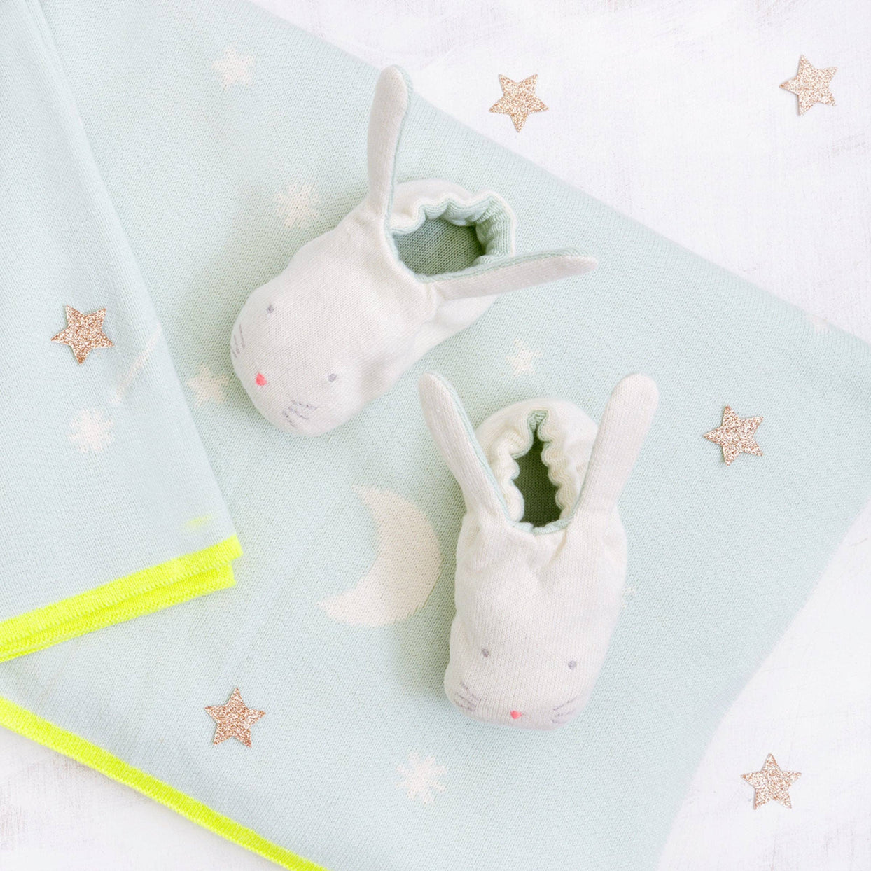 Meri Meri Mint Bunny Baby Booties