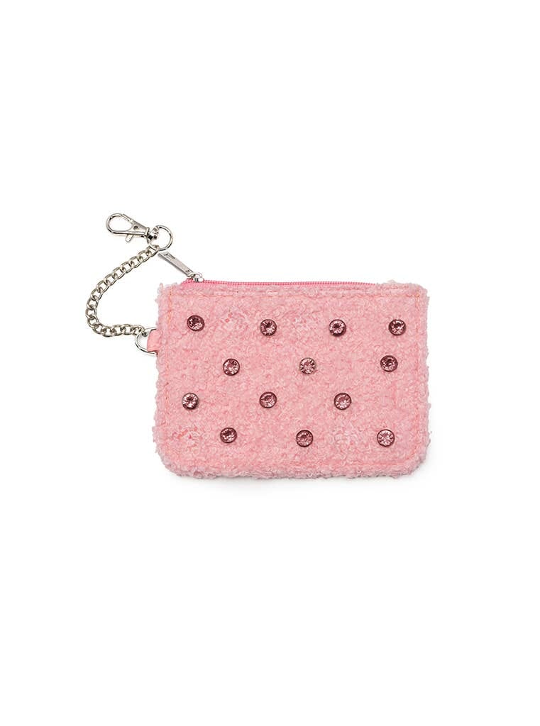 Keychain Pouch - Crystal Embellishment in Pink