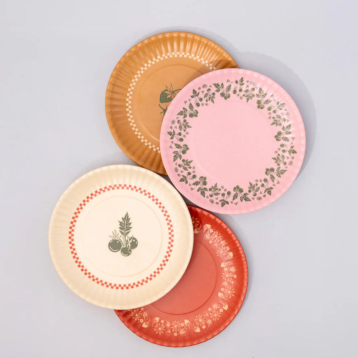 Garden Print Melamine Dessert Plate Set