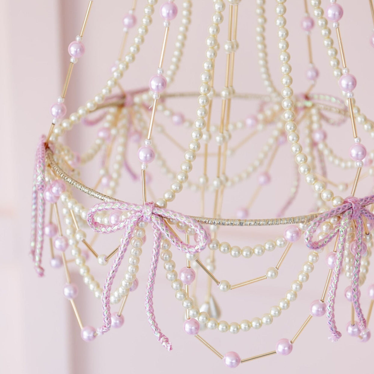 Jollity Home Pink Beaded Chandelier, Jollity & Co