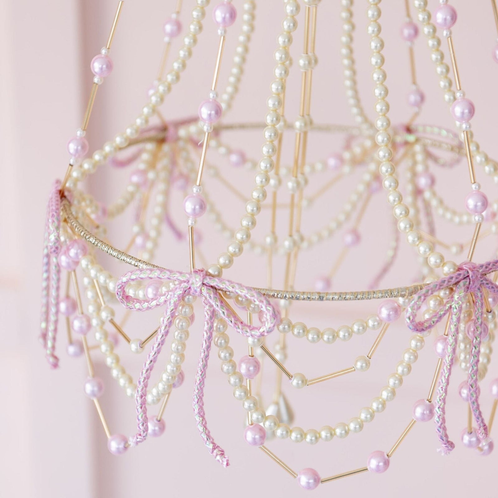 Jollity Home Pink Beaded Chandelier, Jollity & Co