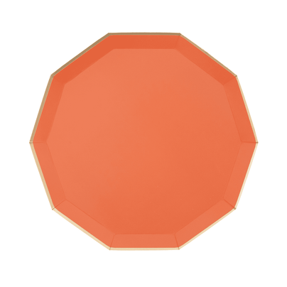 Orange Decagon Dinner Plates