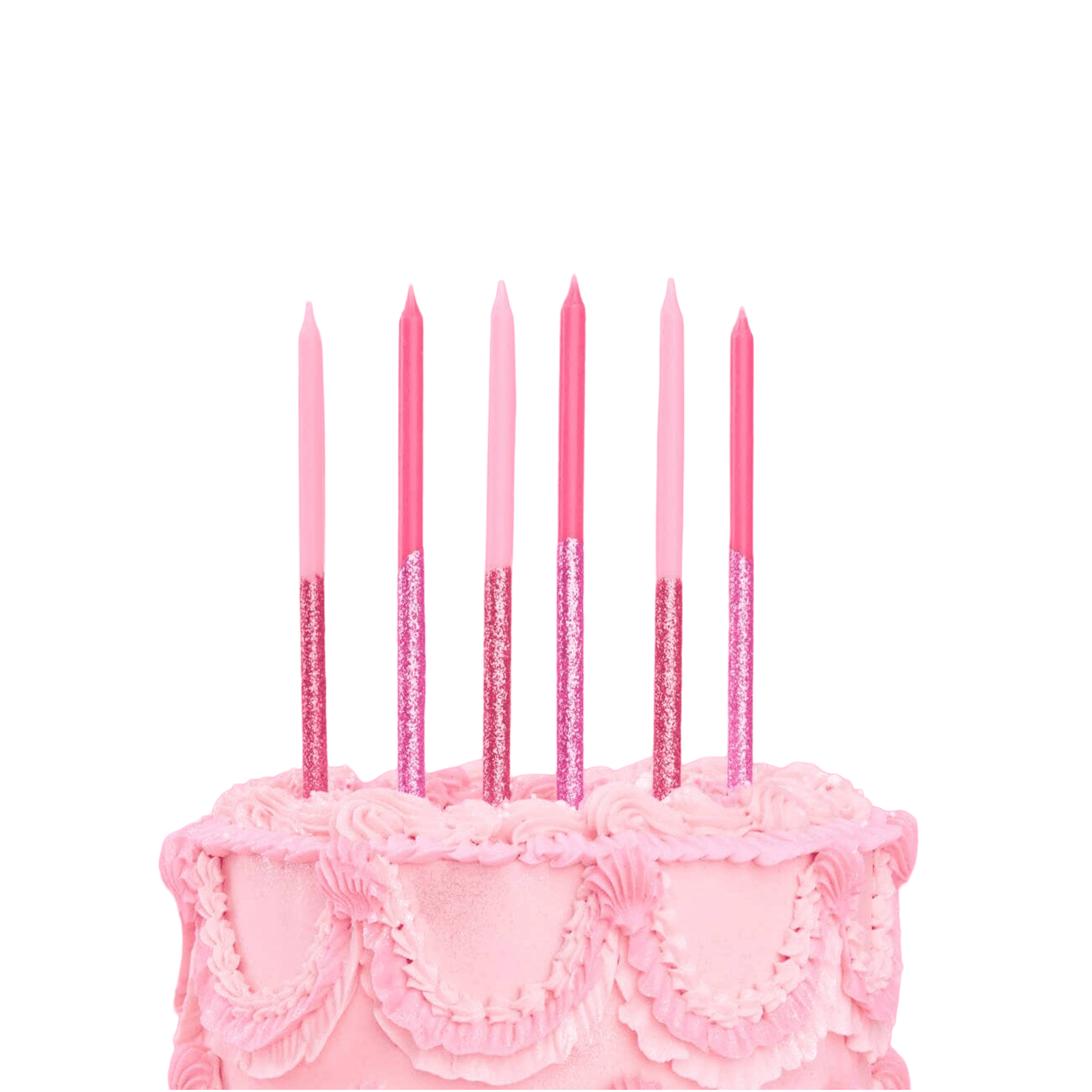 Pink Glitter Candles
