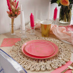 Pink & Gold Dinner Plates
